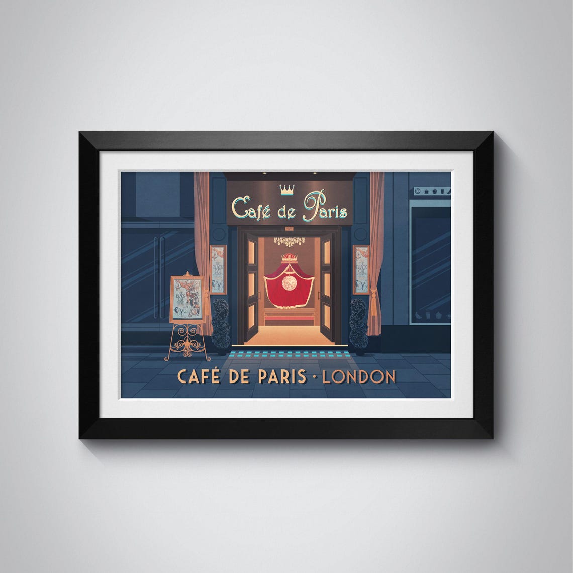 Caf De Paris Poster London Travel Print Iconic Nightclub Wall Art Vintage Decor Soho London Historic London Venue Print Jazz Club Art