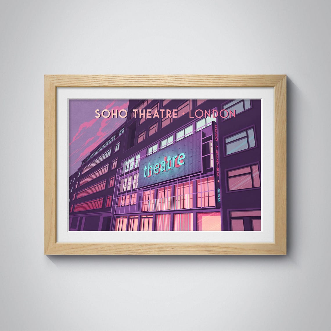 Soho Theatre Poster London Travel Print West End London Iconic West End Venue Wall Art Vintage London Theatre Decor London Architecture - Image 3