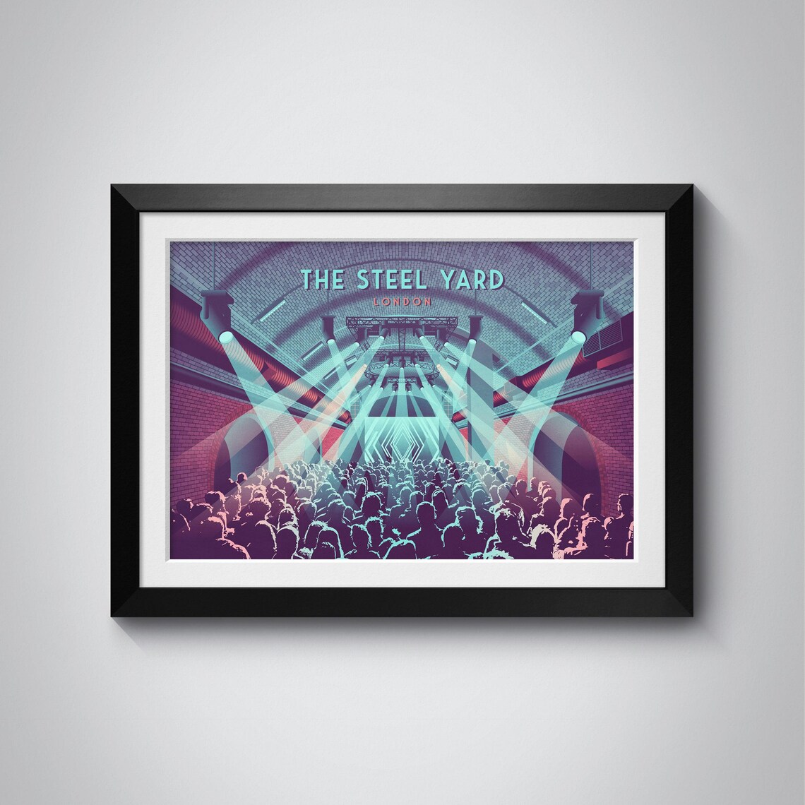 The Steel Yard London Nightclub Crowd Under Arches Music Travel Poster