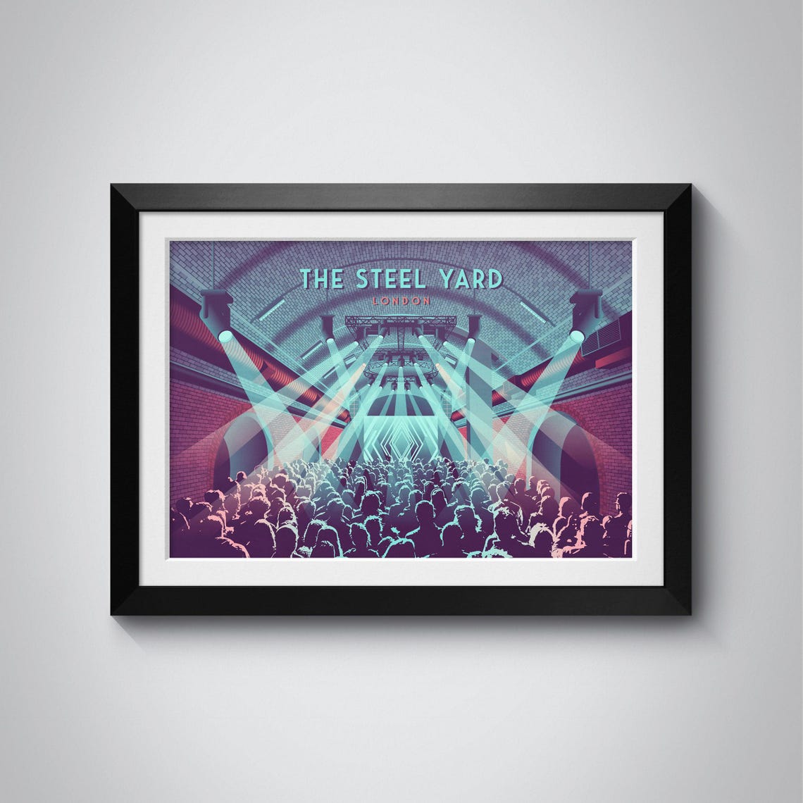 The Steel Yard London Poster Nightclub Wall Art London Travel Print Clubbing Artwork East London Art Framed Print Architecture Print