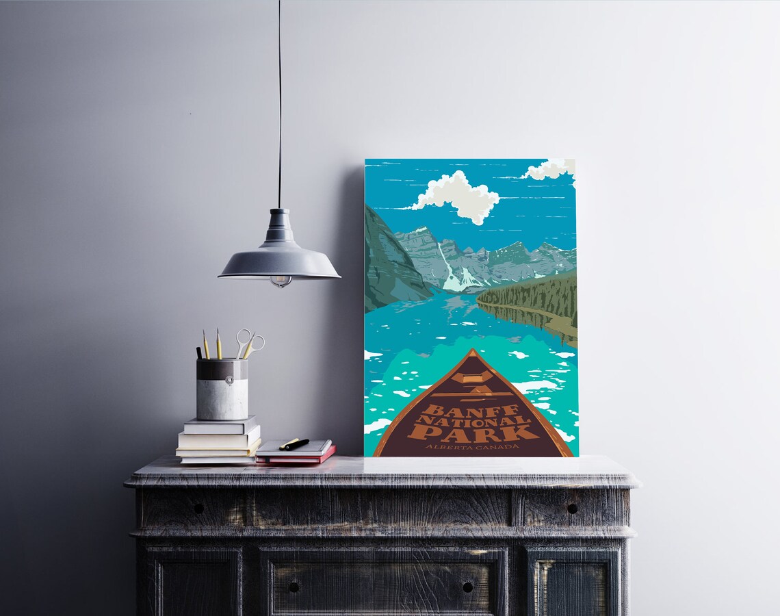 Banff National Park Vintage Travel Poster, Alberta - Image 4