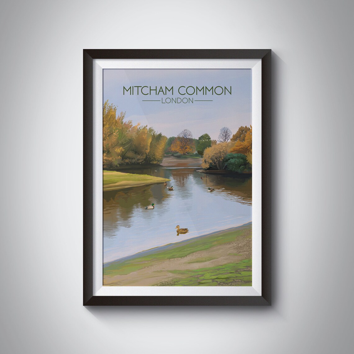 Mitcham Common Travel Poster, South London Parks