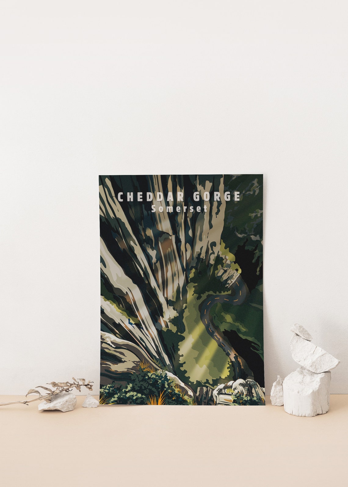 Cheddar Gorge Somerset Towering Limestone Cliffs Travel Poster - Image 4