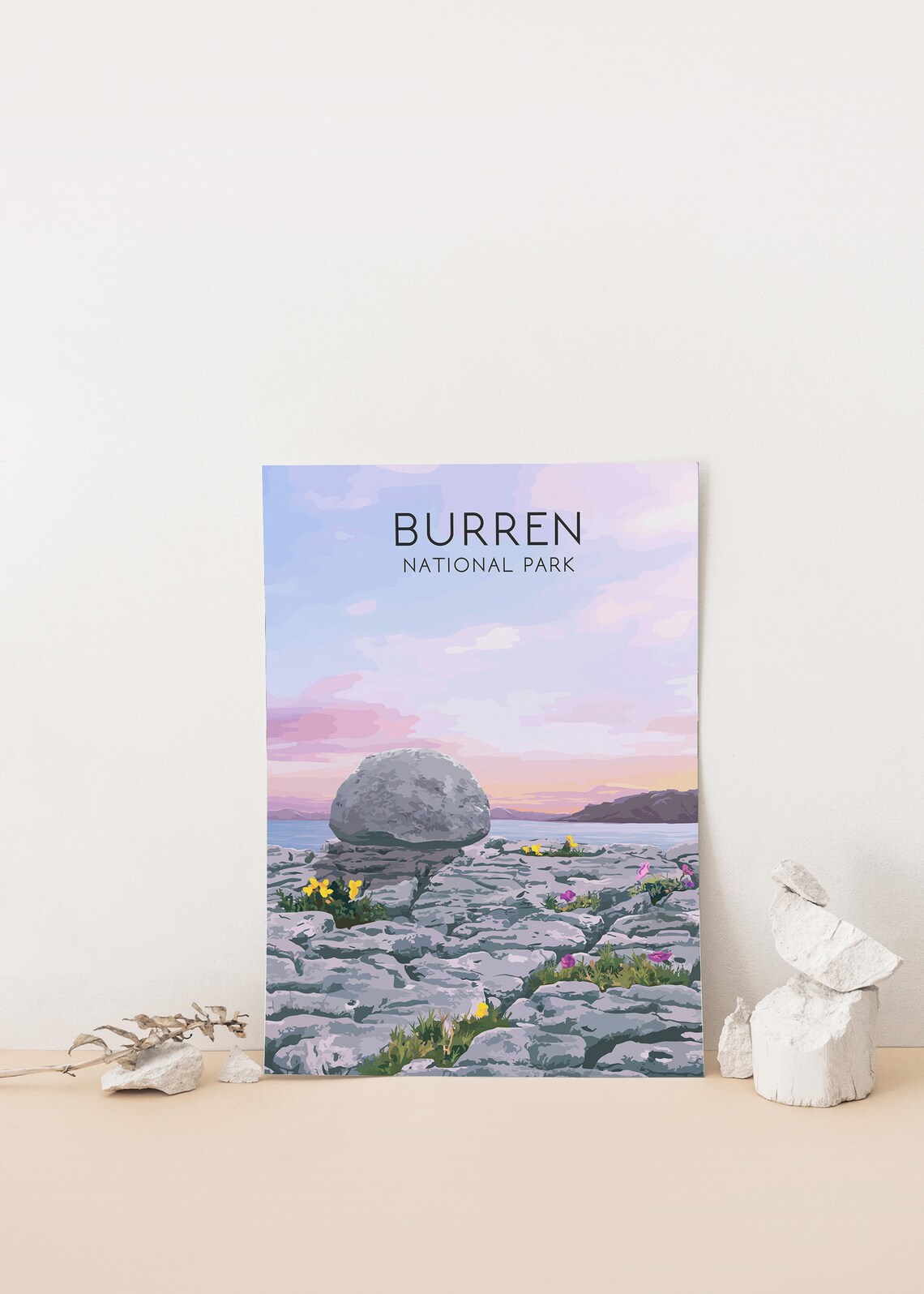 Burren National Park Irish Travel Poster, County Clare - Image 4