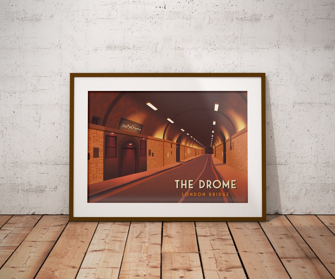 The Drome Nightclub Poster London Bridge Music Venue Clubbing Vintage Travel Poster Superclub Seone Architecture Fabric Turnmills - Image 4