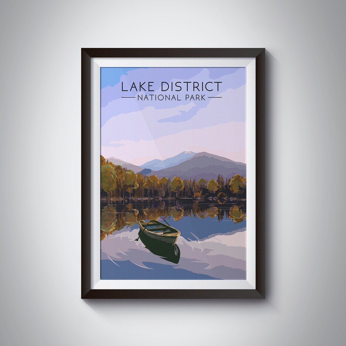 Lake District National Park Vintage Travel Poster Print