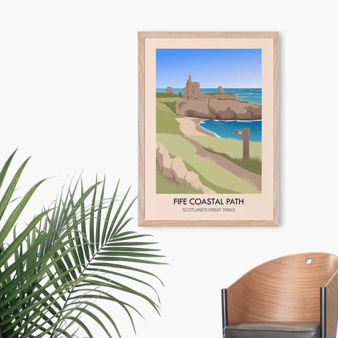 Fife Coastal Path Vintage Travel Poster, Hiking Art - Image 3