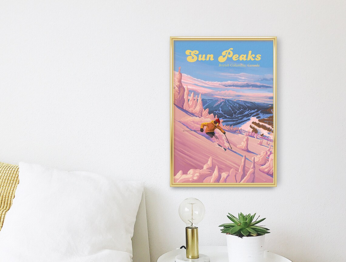 Sun Peaks Ski Resort Vintage Travel Poster - Image 3