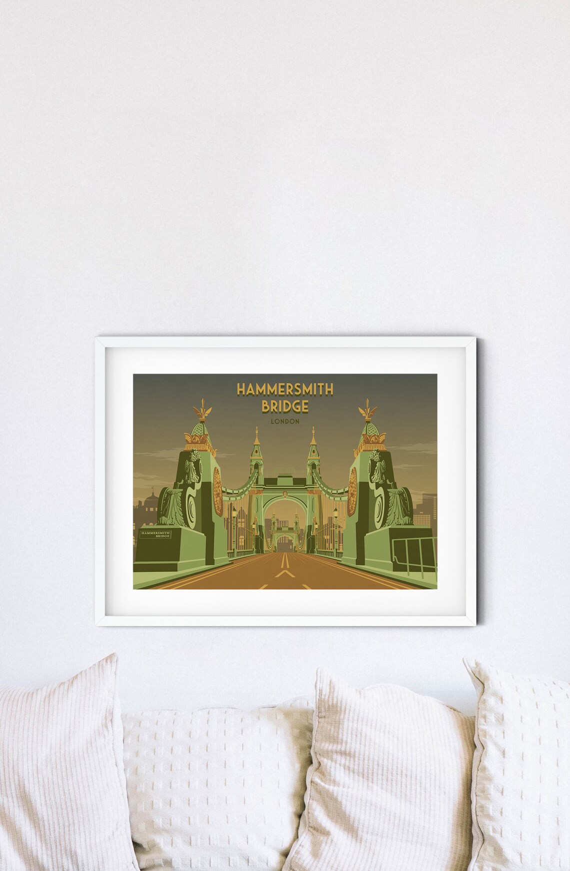Hammersmith Bridge London Vintage Travel Poster - Image 4