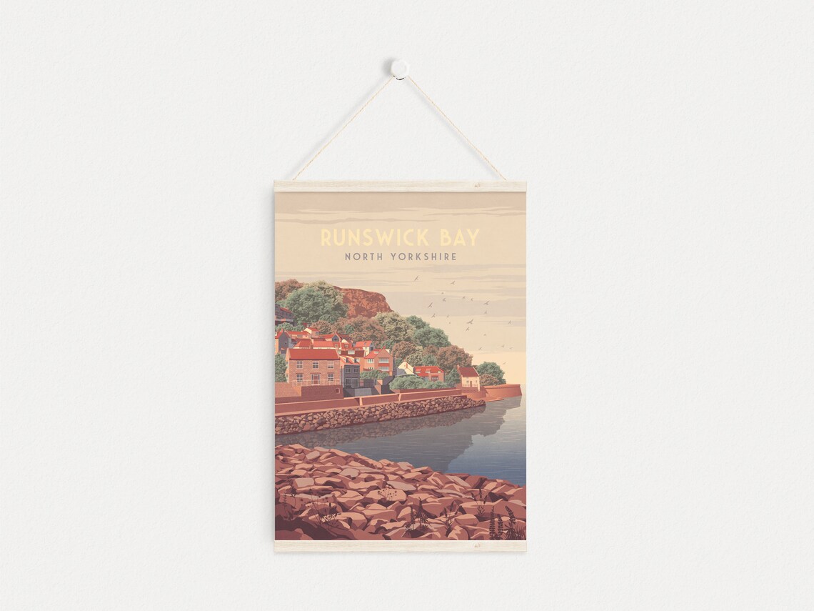 Runswick Bay Vintage Travel Poster, North Yorkshire - Image 4