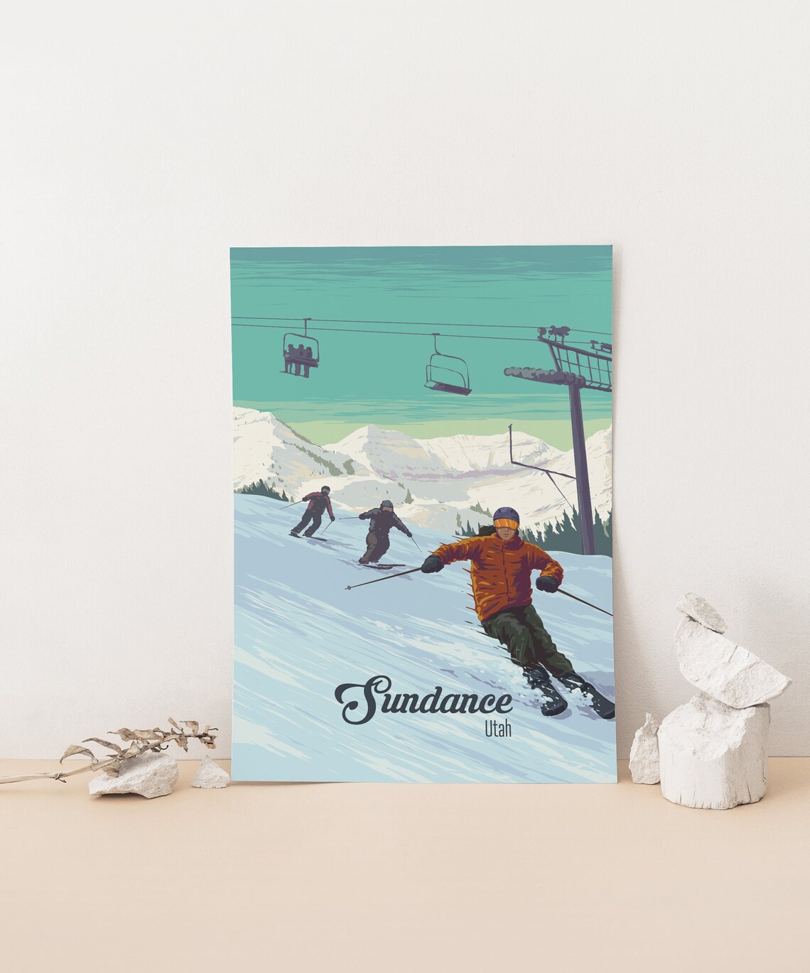 Sundance Ski Resort Vintage Travel Poster - Image 4