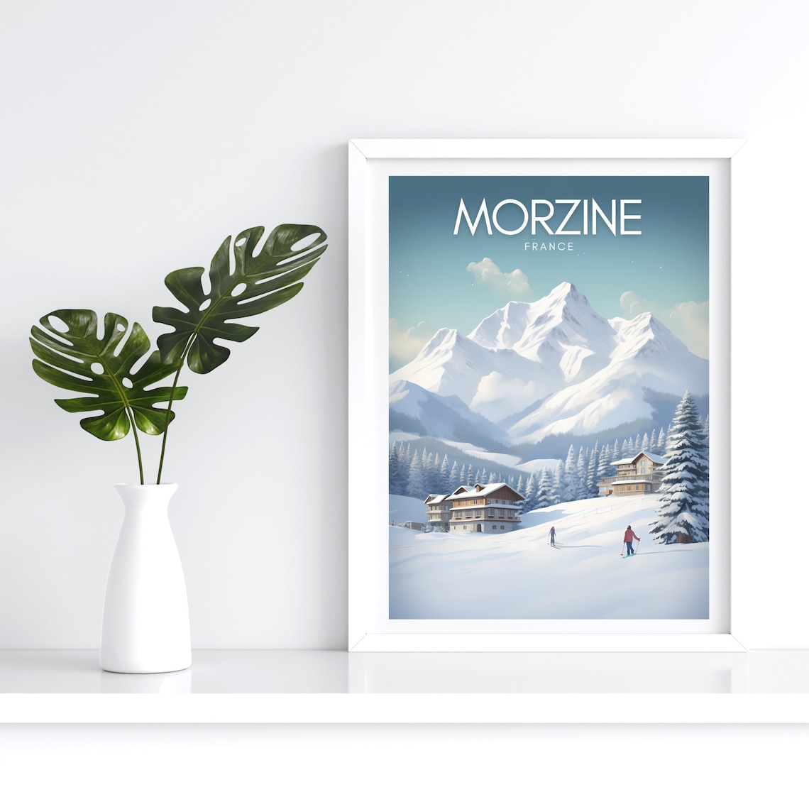 Morzine Poster Mountain Wall Art Vintage Ski Poster Winter Landscape France Poster French Alps Holiday Decor - Image 5