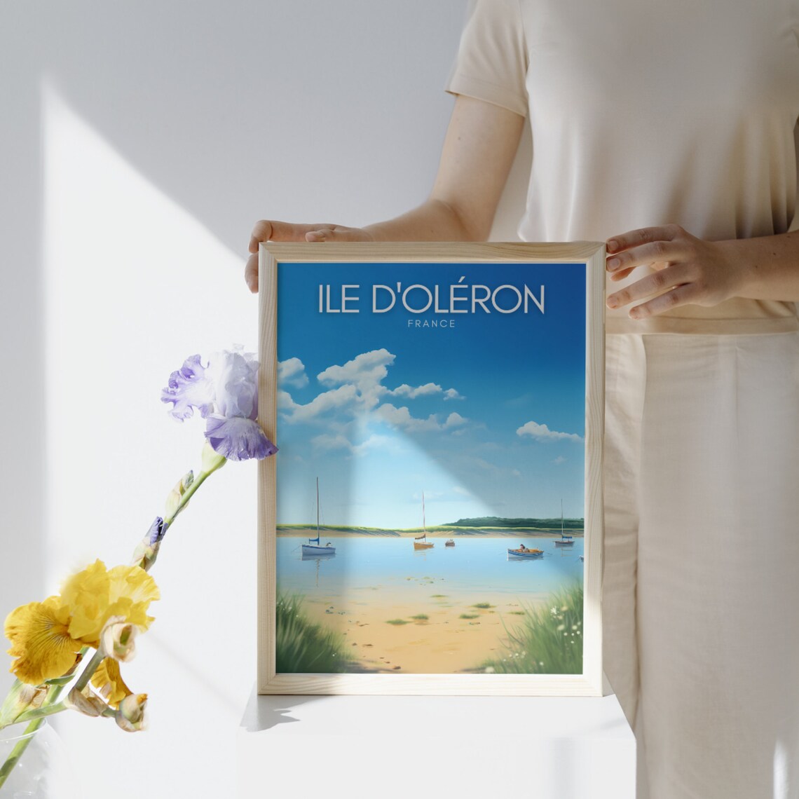 Ile D Oleron France Sailboats Beach Seaside Vintage Travel Poster - Image 3