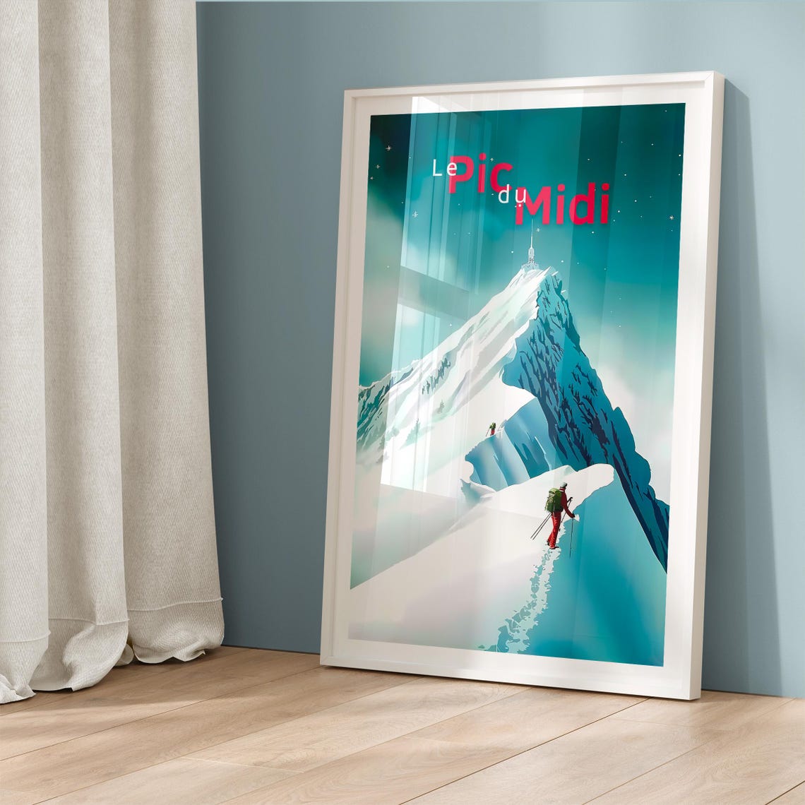 Le Pic Du Midi Poster France Mountain Ski Art Print Pyrenees Wall Art French Alps Travel Poster Winter Sports Decor Gift For Skiers - Image 5