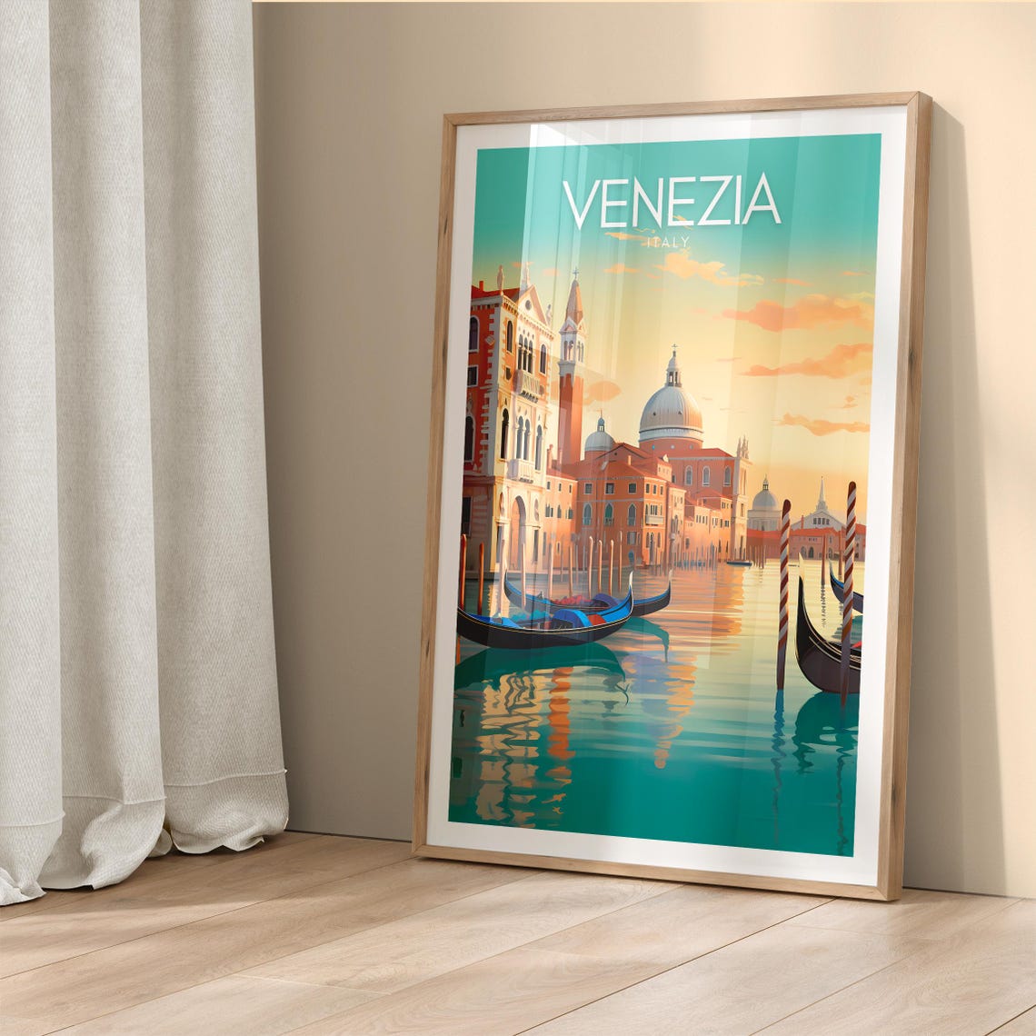 Venezia Italy Grand Canal Gondolas Historic Palaces Travel Poster - Image 5