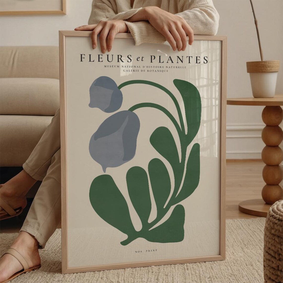 Les Fleurs Flower Market Blue Botanical Art Print - Image 2