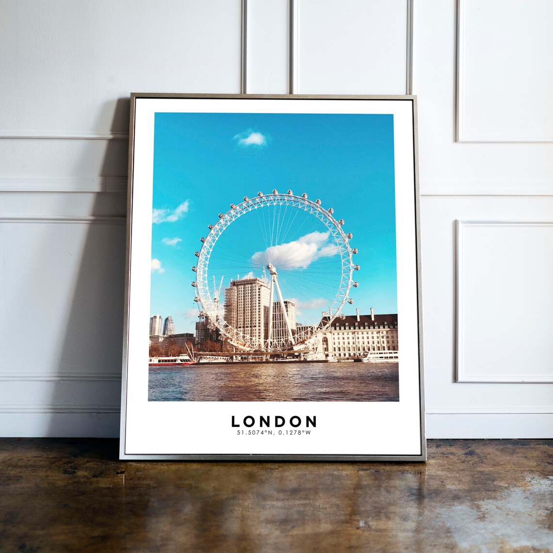 London Print Poster London Eye Coordinates Poster Travel Home Decor Print London Home Decor London Gift Travel Gift Print Uk Poster