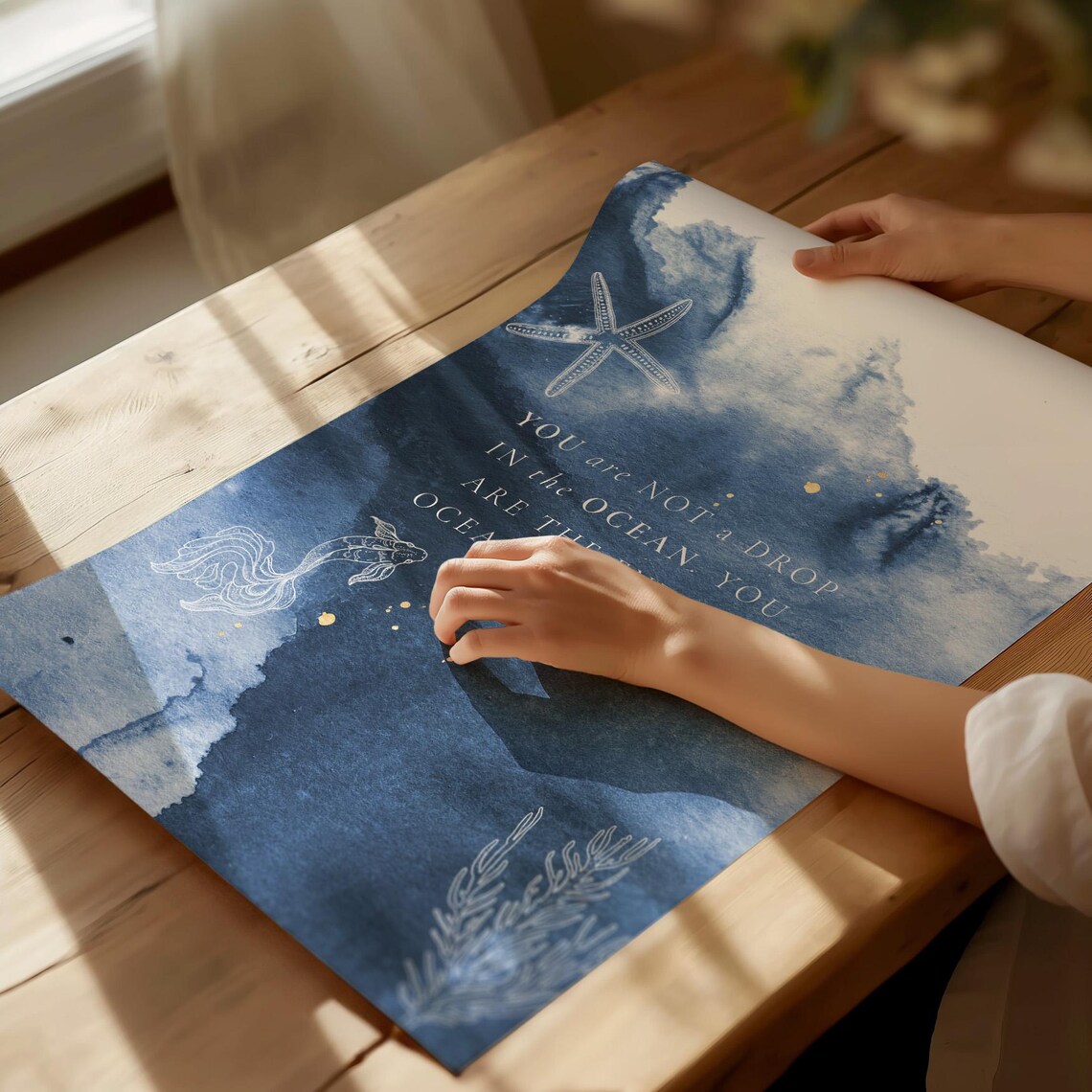 Rumi Quote Drop In The Ocean Nursery Art Print - Image 2