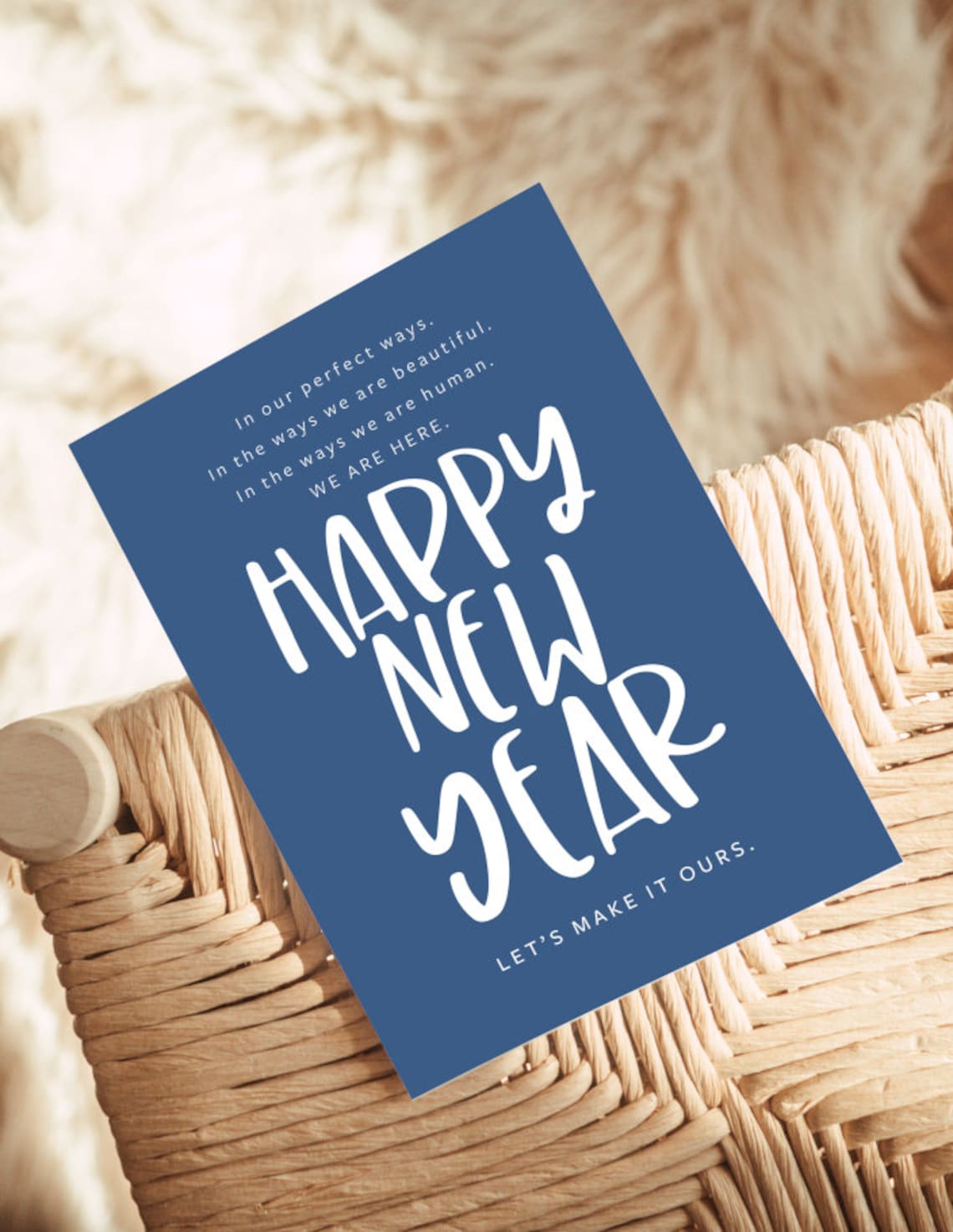 Happy New Year Blue Greeting Card Style Minimal Holiday Quote Poster - Image 5