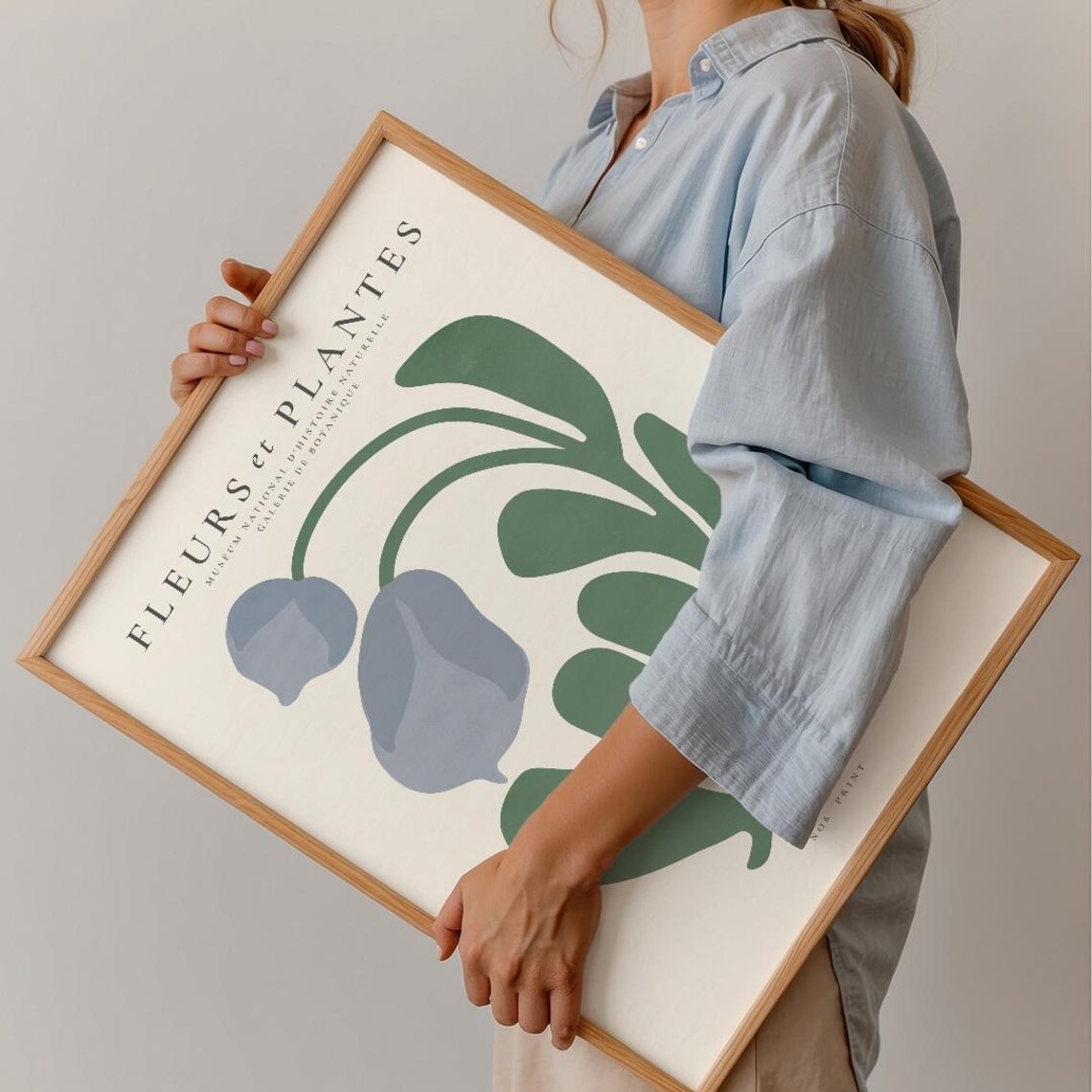 Les Fleurs Flower Market Blue Botanical Art Print - Image 5