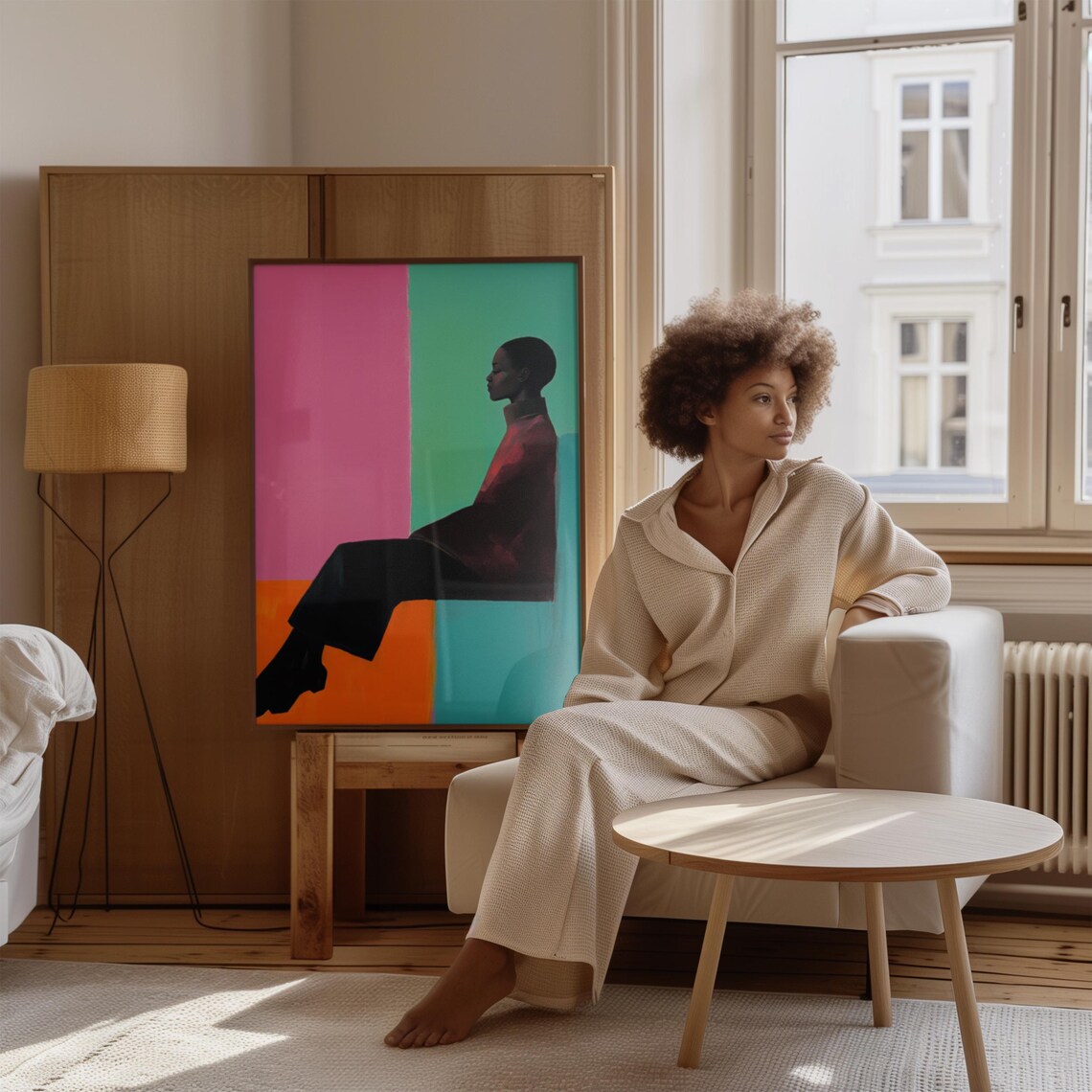 Bold Abstract Woman Portrait, Geometric Art Print - Image 2