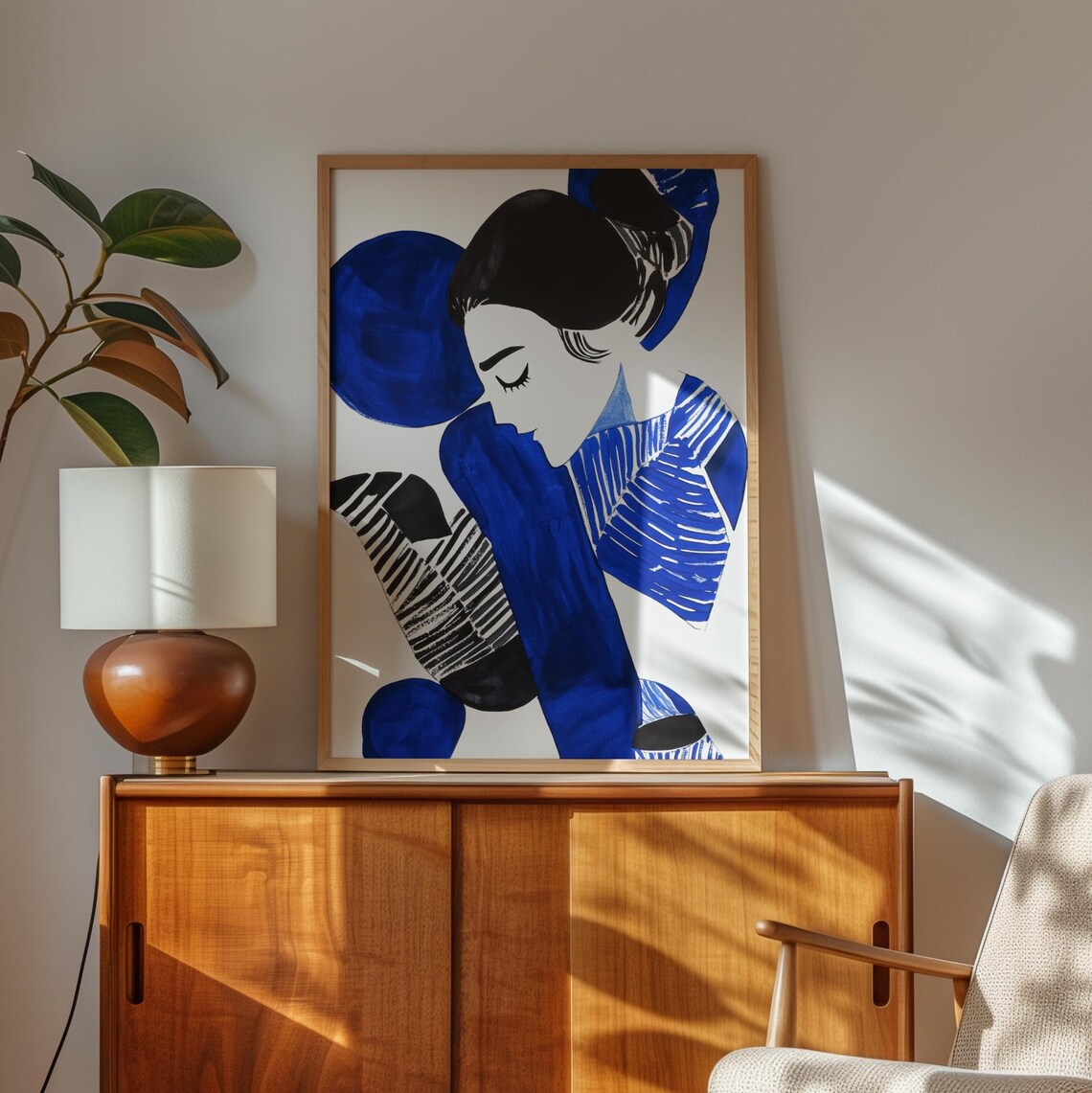 Serene Portrait Abstract Minimalist Woman, Elegant Art - Image 2