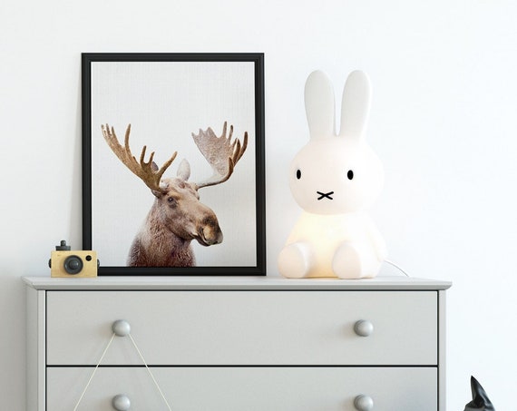 Moose Photo Print, Scandinavian Nursery Decor