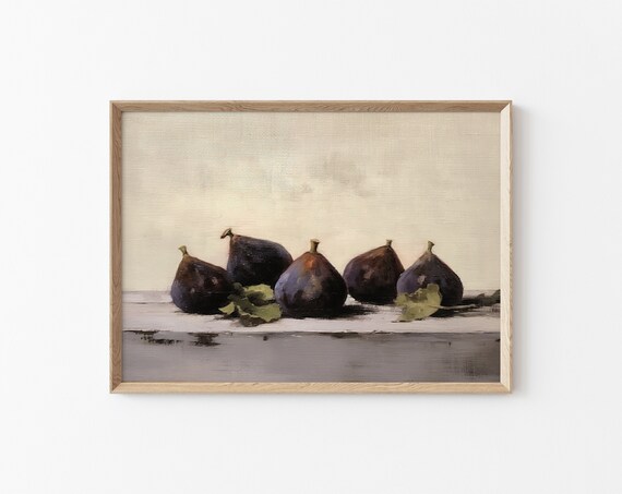 Vintage Fig Painting Vintage Still Art Painting Vintage Fruit Painting Kitchen Vintage Painting Kitchen Vintage Wall Painting