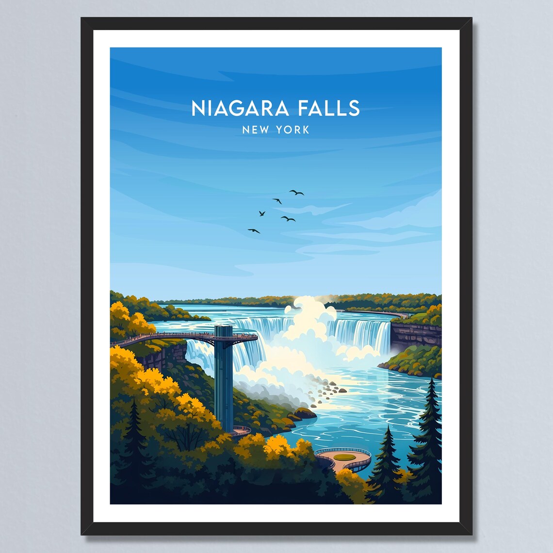 Niagara Falls New York Horseshoe Falls Observation Tower Autumn Poster