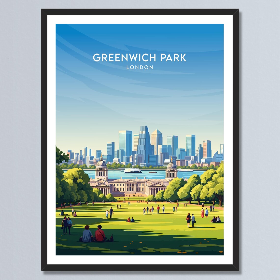 Greenwich Park London River View Old Royal Naval College Lawn Poster