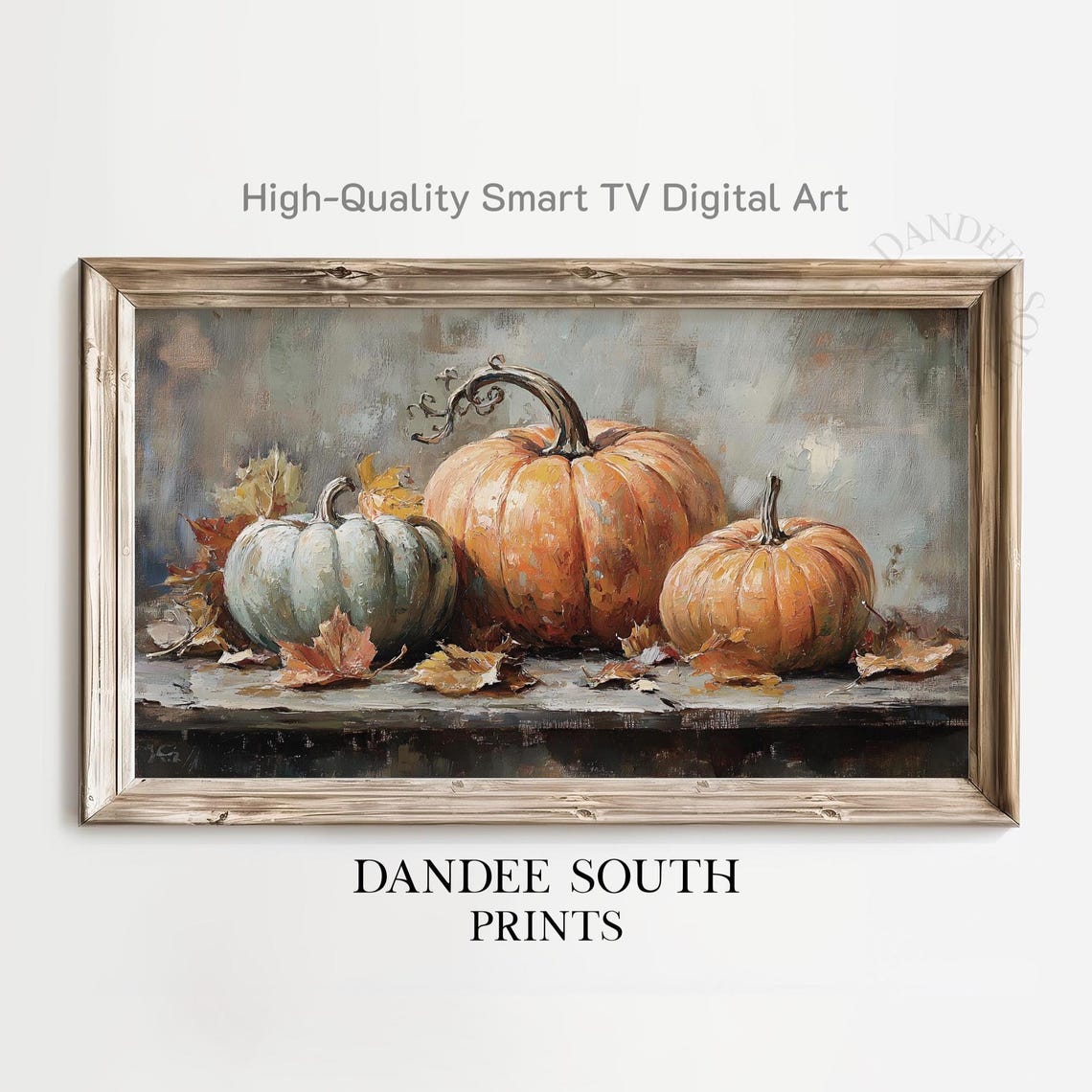 Rustic Fall Pumpkin Tv Art For Frame Smart Vintage Style Painting Thanksgiving Display Tv041