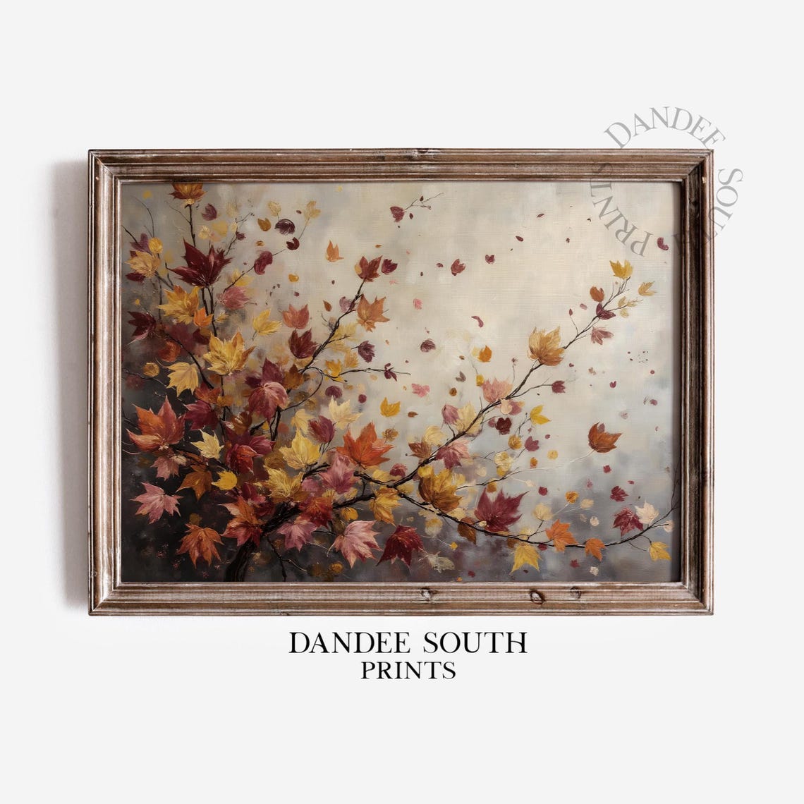 Fall Leaves Wall Art Rustic Autumn Print Vintage Farmhouse Thanksgiving Home Decor 616