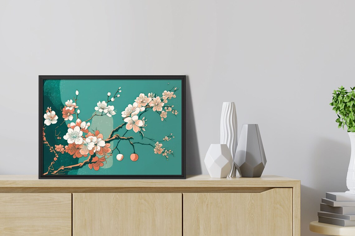 Sakura Japanese Cherry Blossom Botanical Art Print - Image 3