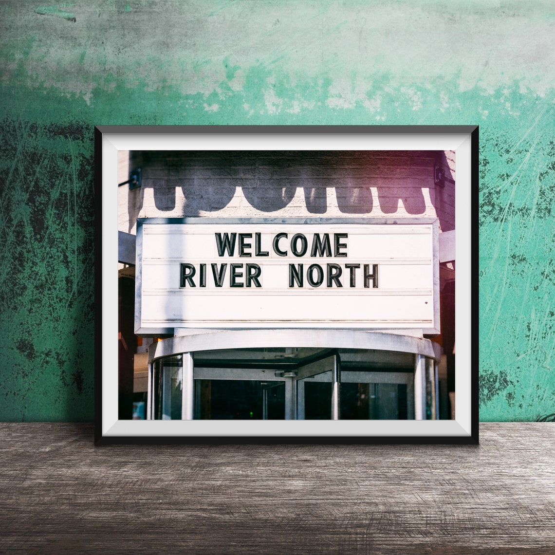 Welcome River North Chicago White Marquee Sign Photography Poster