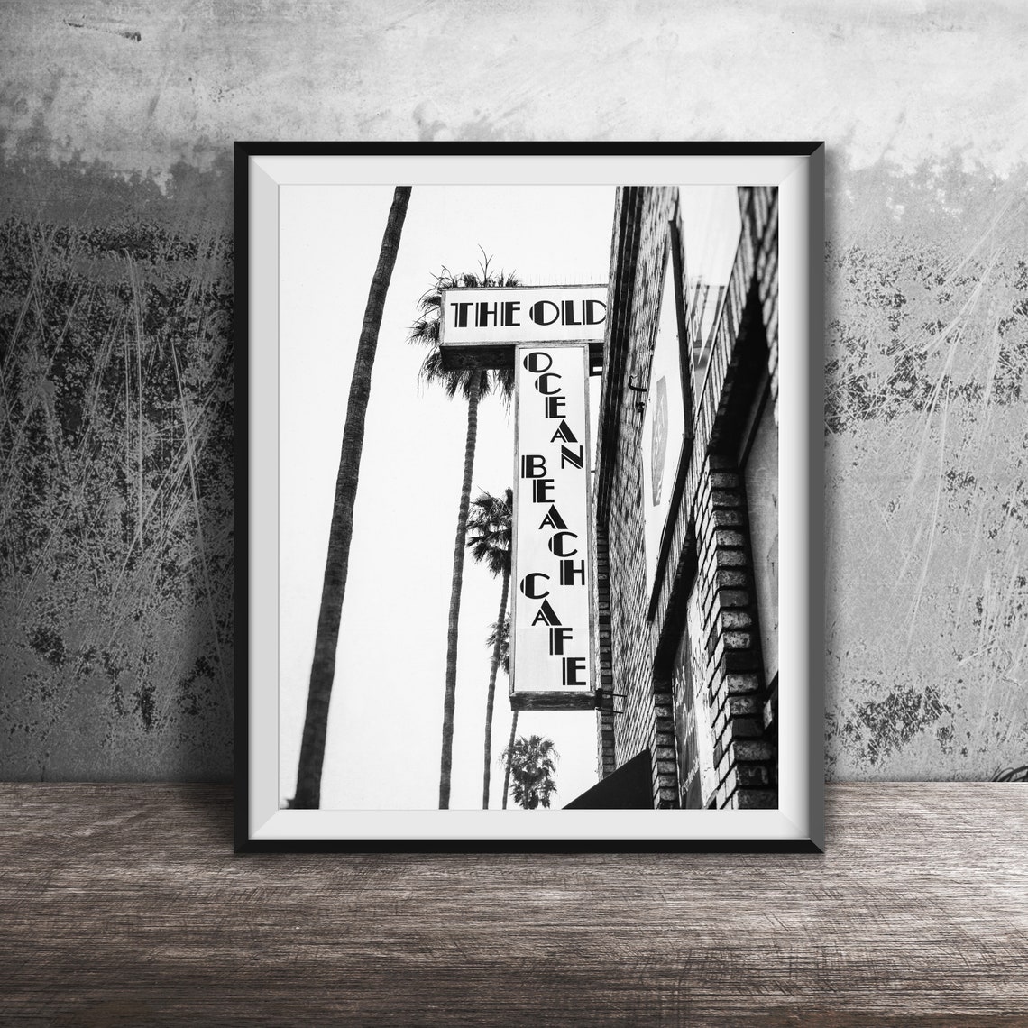 The Old Ocean Beach Cafe San Diego Palm Trees Sunny Day Poster - Image 2