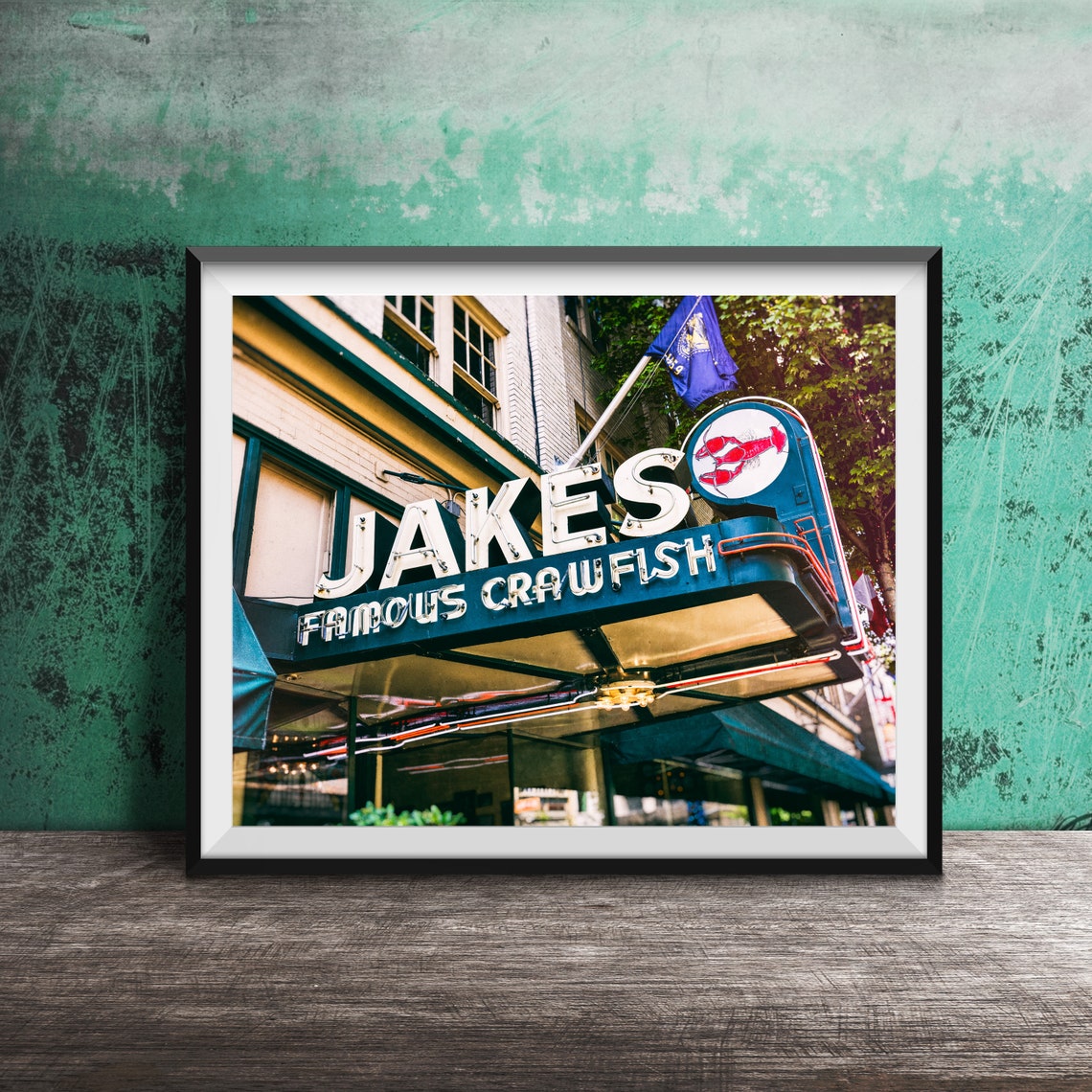Jake's Famous Crawfish Neon Marquee Portland Seafood Sign Poster