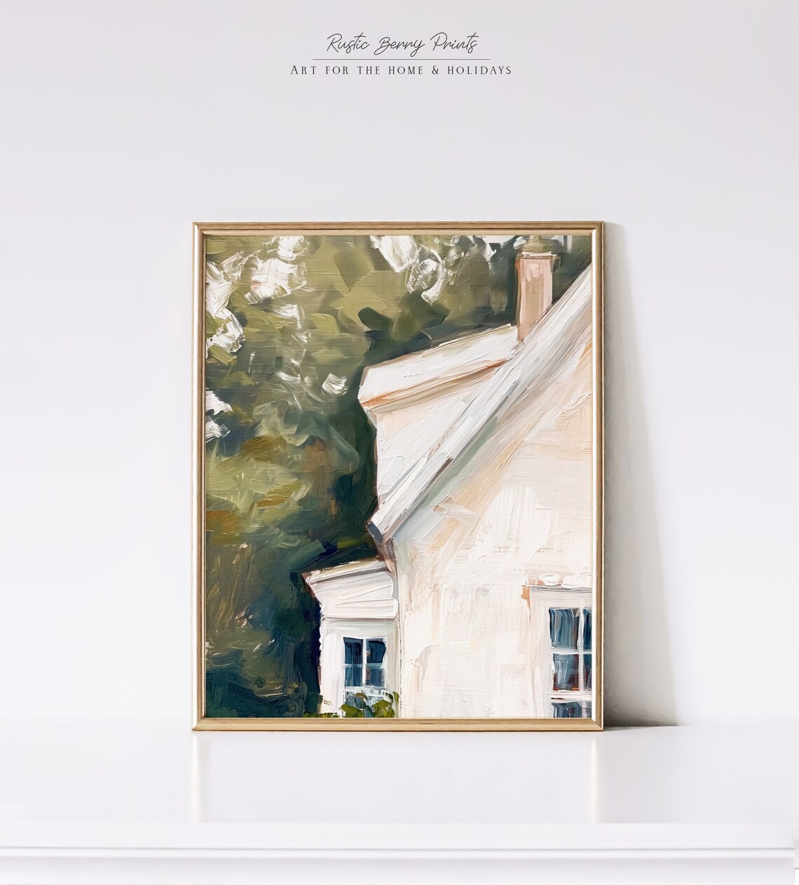 Country Farmhouse Oil Painting Wall Art Vintage Print Landscape Farmhouse Decor Neutral Tone Print Instant