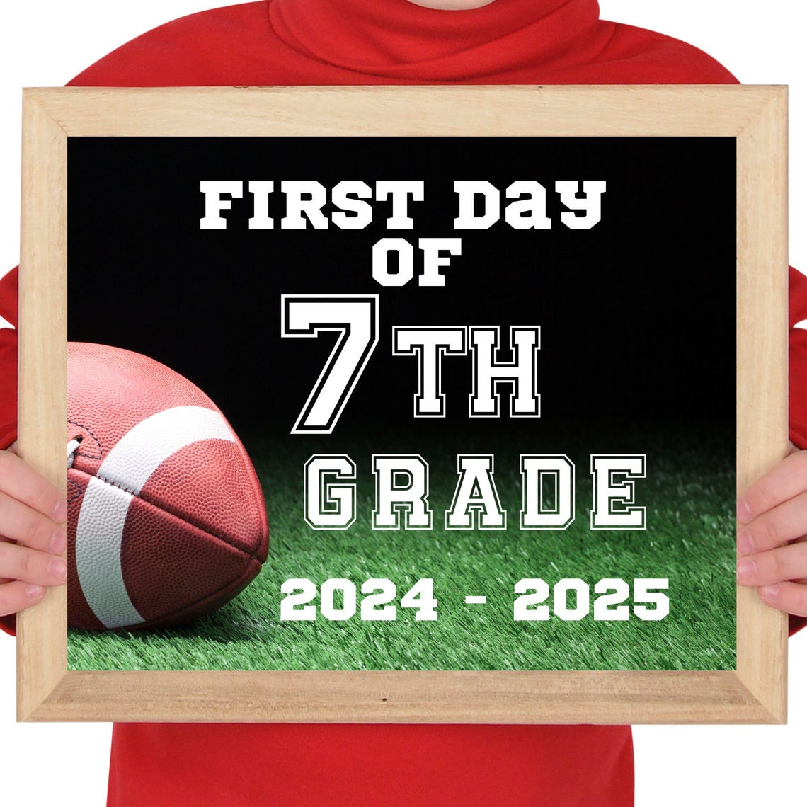 First Day Of School Sign First Day Of 7th Grade Football Sports Sign For Boys Back To School First Day Picture Seventh - Image 2
