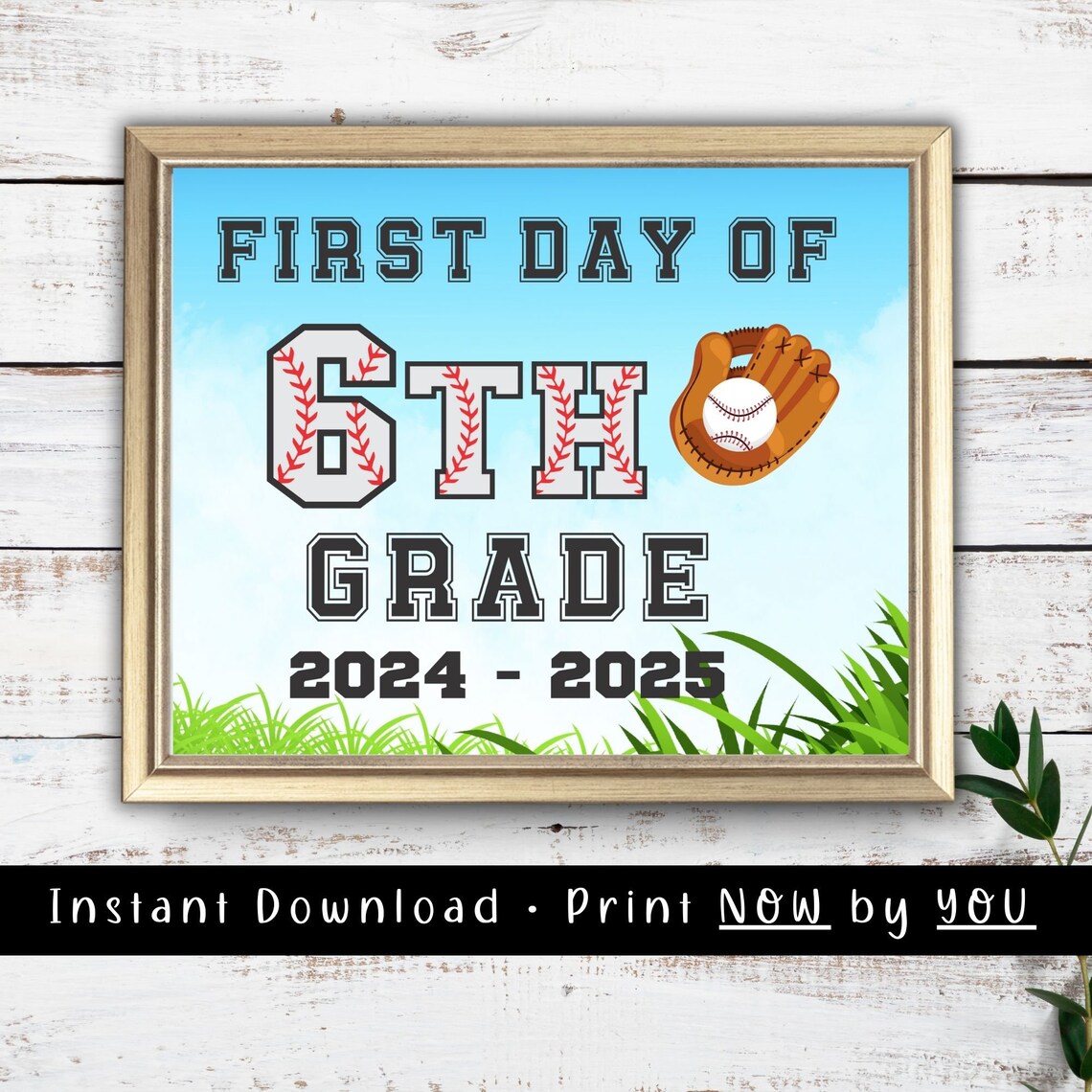 First Day Of School Sign First Day Of 6th Grade Baseball Sports Sign Boys Back To School Photo Prop Sixth Grade Ball