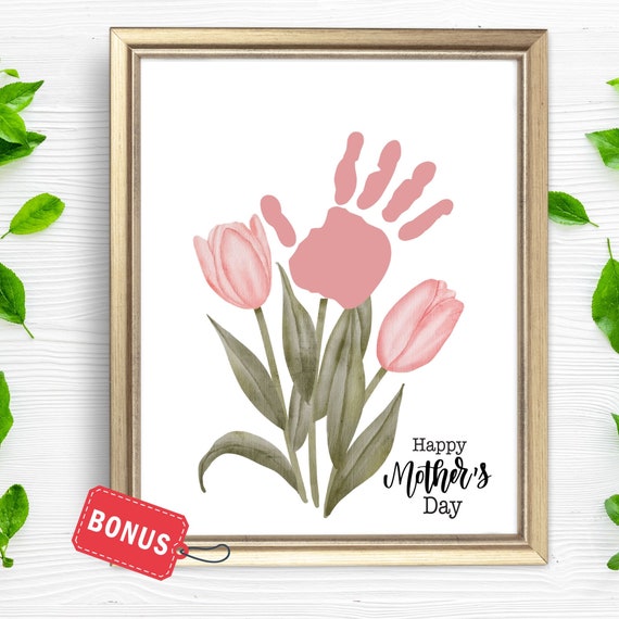 Mothers Day Flower Handprint Craft Floral Bouquet Footprint Sign Kids Keepsake All About My Mom Activity Prek Toddler Teacher Resources
