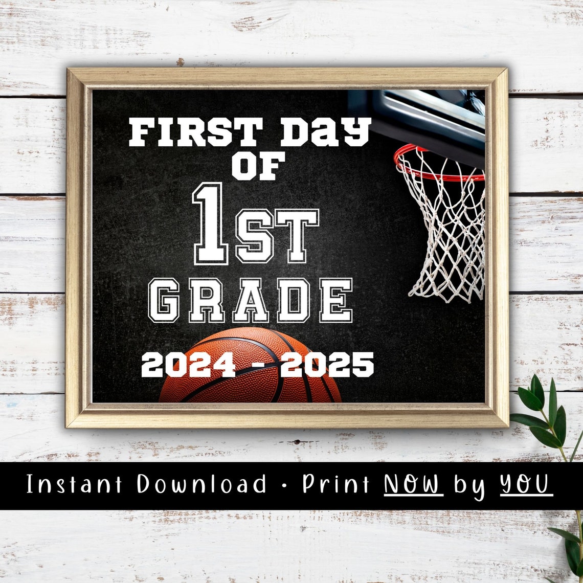 First Day Of School Sign First Day Of 1st Grade Basketball Sports Sign Boys Back To School Photo Prop First Grade