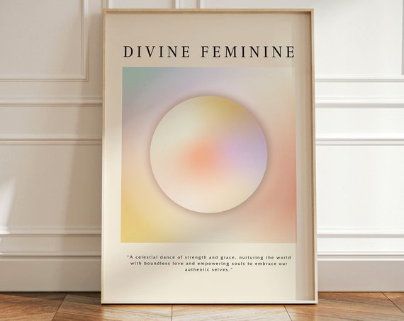 Divine Feminine Aura Art Print, Spiritual Pink Gradient