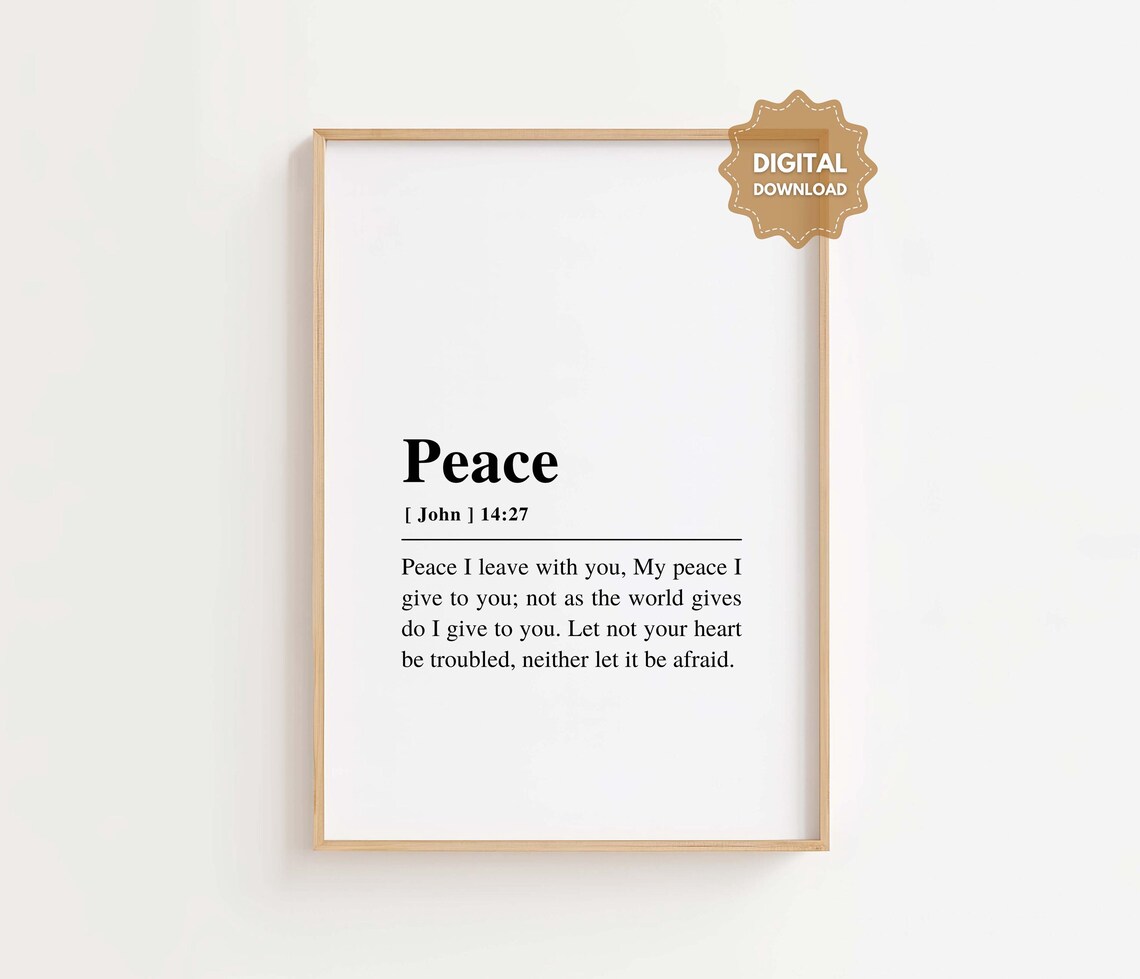 John 14:27 Peace I Leave With You, Bible Verse Print