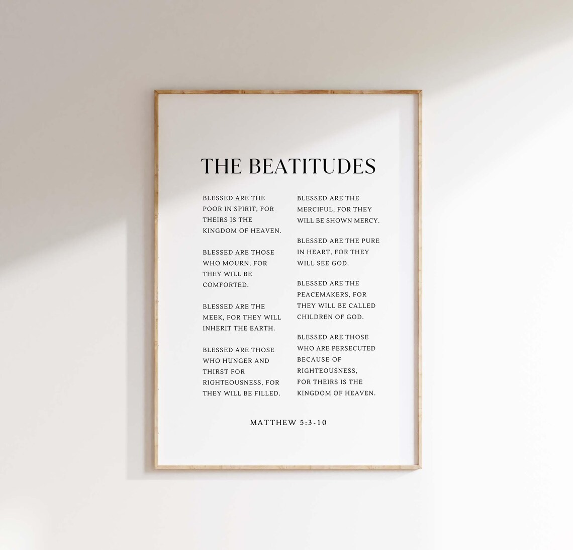 The Beatitudes, Christian Bible Verse Art Print