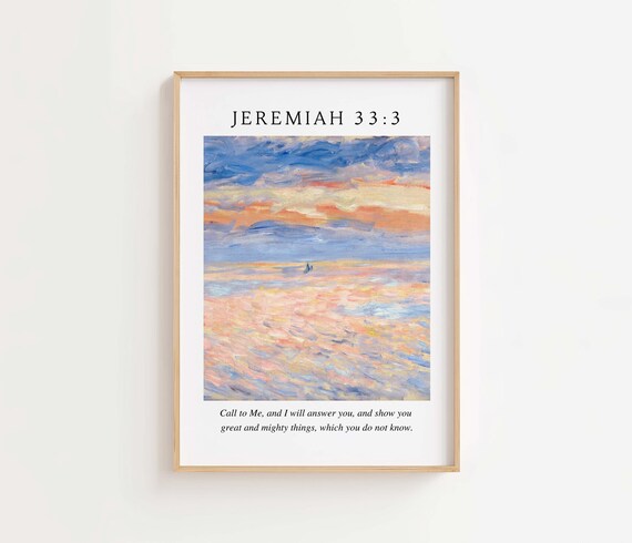 Jeremiah 333 Nkjv Call To Me And I Will Answer You Modern Christian Wall Art Scripture Print Horizontal