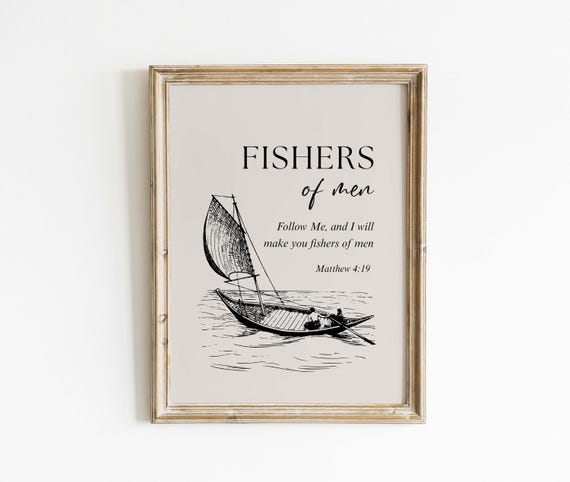Matthew 4:19 Follow Me, Fishers Of Men Poster