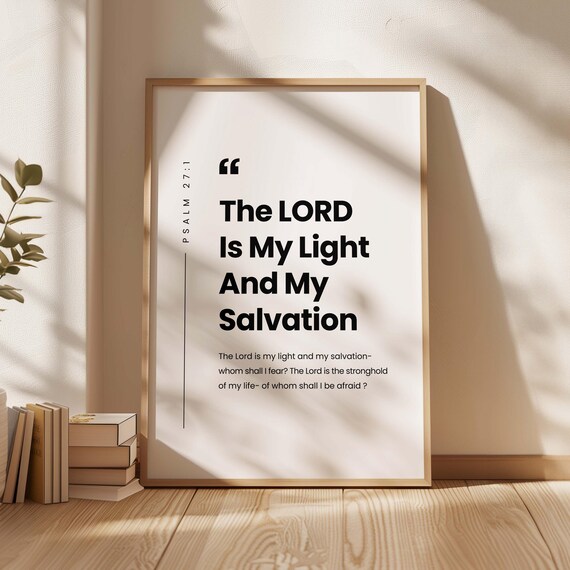Psalm 27 Niv Bible Verse Art Christian Scripture Print