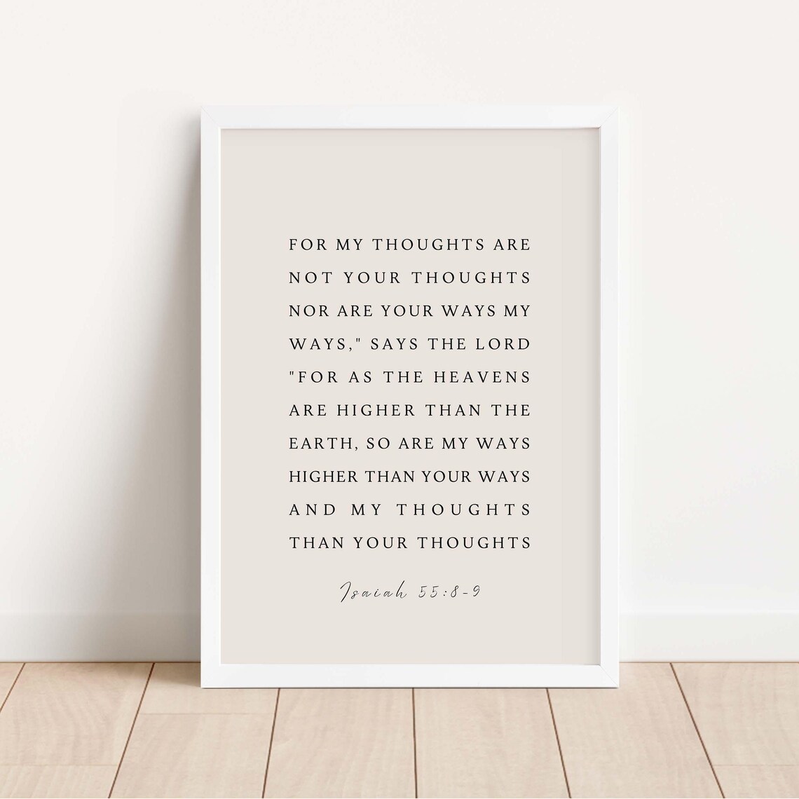Isaiah 55:8-9 NKJV Christian Scripture Art Print