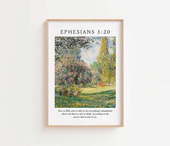 Ephesians 320 Nkjv Now To Him Who Is Able Do Exceedingly Abundantly Wall Art Bible Verse Print Christian Scripture