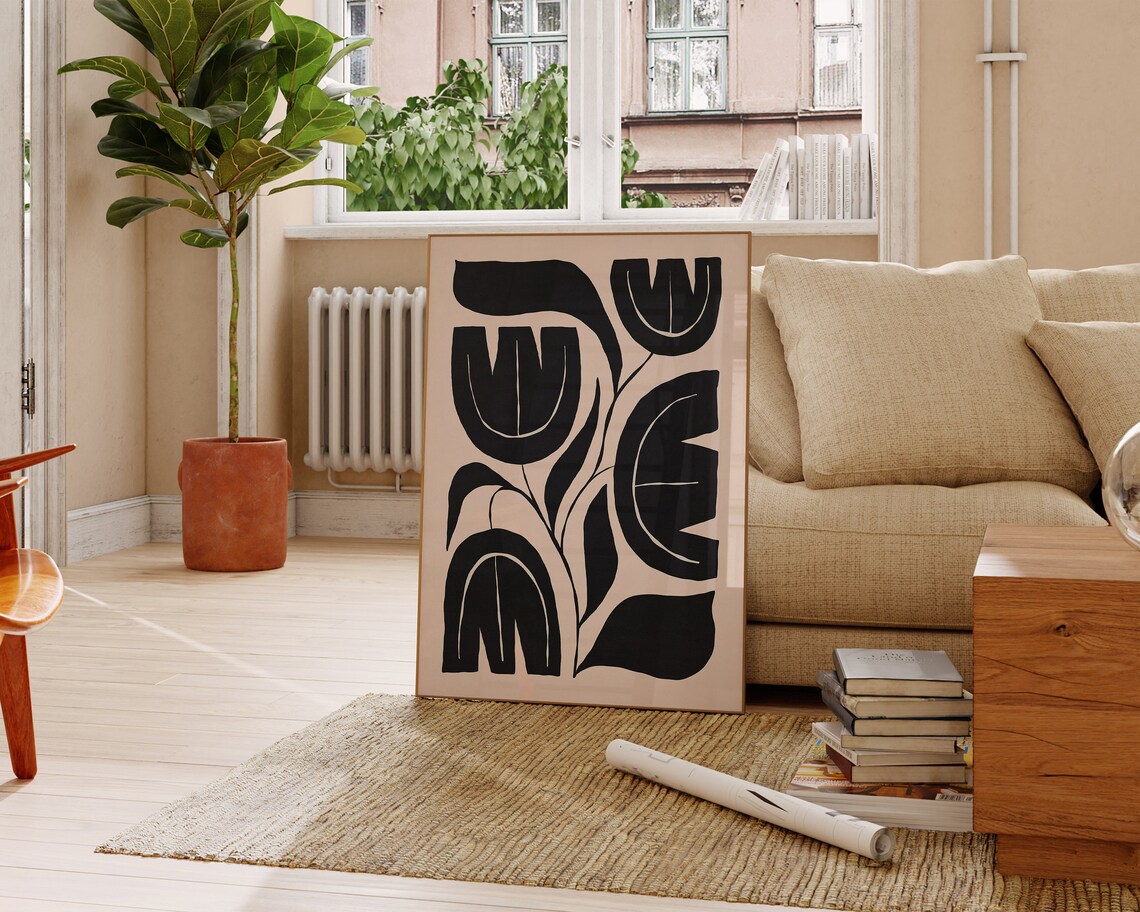 Wavy Floral Botanical Matisse-Inspired Art Print